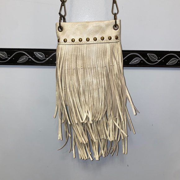 Beige Triple Tassel Crossbody Bag - Picture 1 of 4
